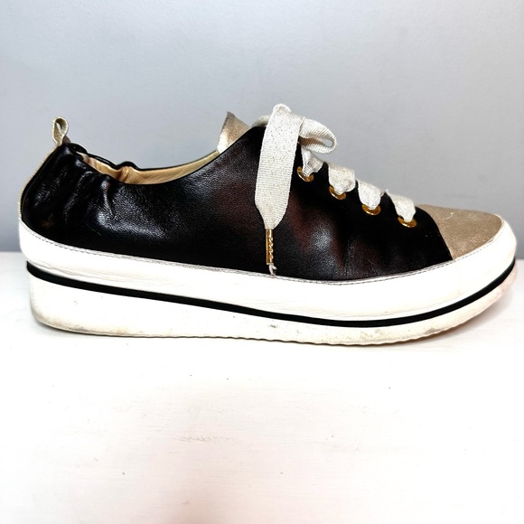 RON WHITE 🇮🇹 Women's Nova, Leather, Sneaker, Ribbon Laces, Platform, Sz 38 (7.5) - Picture 3 of 10